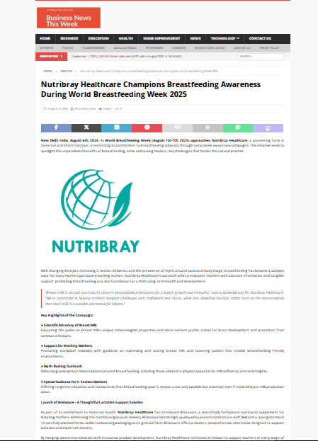 Nutravision Healthcare Healthcare Champions Breastfeeding Awareness During World Breastfeeding Week 2025